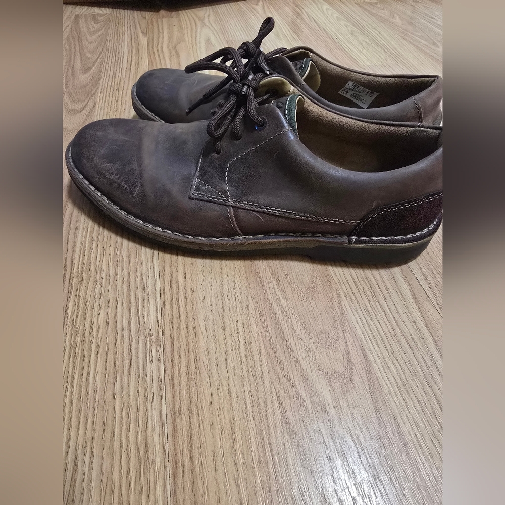 Clarks Men's Smooth Brown Leather Lace-Up Oxford Dress Shoes, Size Us 11M - Picture 3 of 11